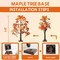 2 Pack Fall Lighted Maple Leaf Table Tree With 24 LED Lights (Orange)